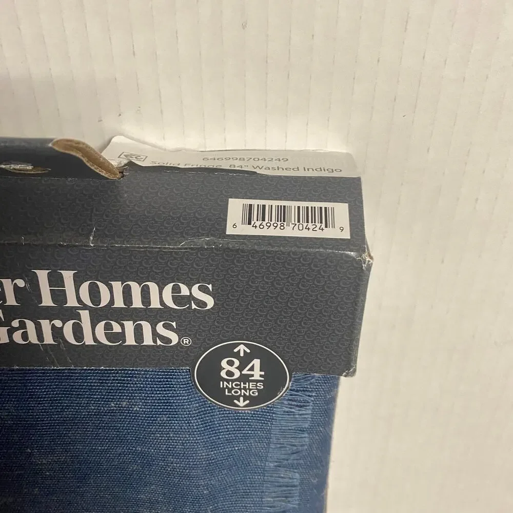 New Better Homes &Gardens Solid Fringe Single Rod Pocket Blue 2 Curtain Panels